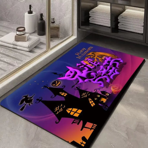 VIKAMA Halloween Mat For The Entrance Door Crystal Velvet Halloween 2024