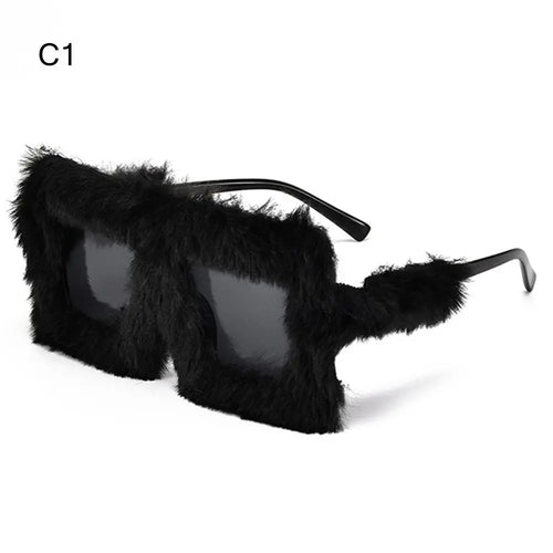 Plush Sunglasses - Soft Fluffy Winter Shades