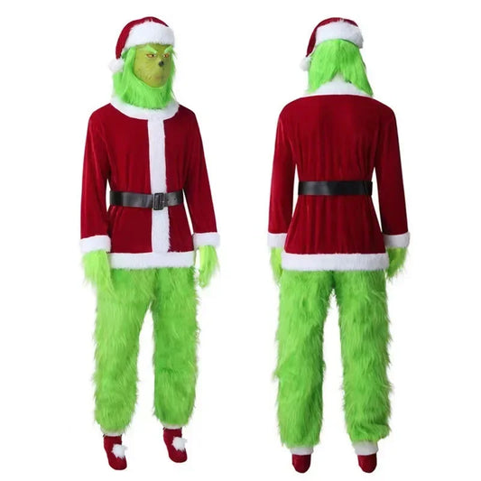 Grinch-Inspired Holiday Mischief Costume – Full Set for Halloween & Christmas