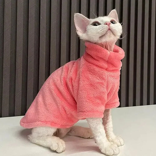 2024 New Hairless Cat Sweater Winter Fashion Thickening Warm Sphynx