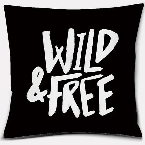 Black and White English Sentence Square Home Decoration Pillowcase