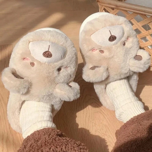 Cute Bear Plush House Shoes 2025