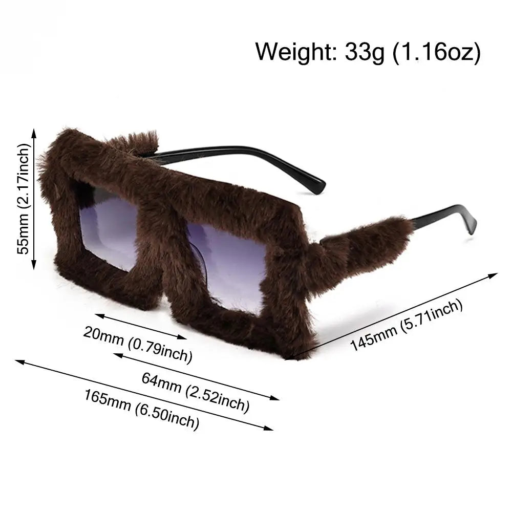 Plush Sunglasses - Soft Fluffy Winter Shades