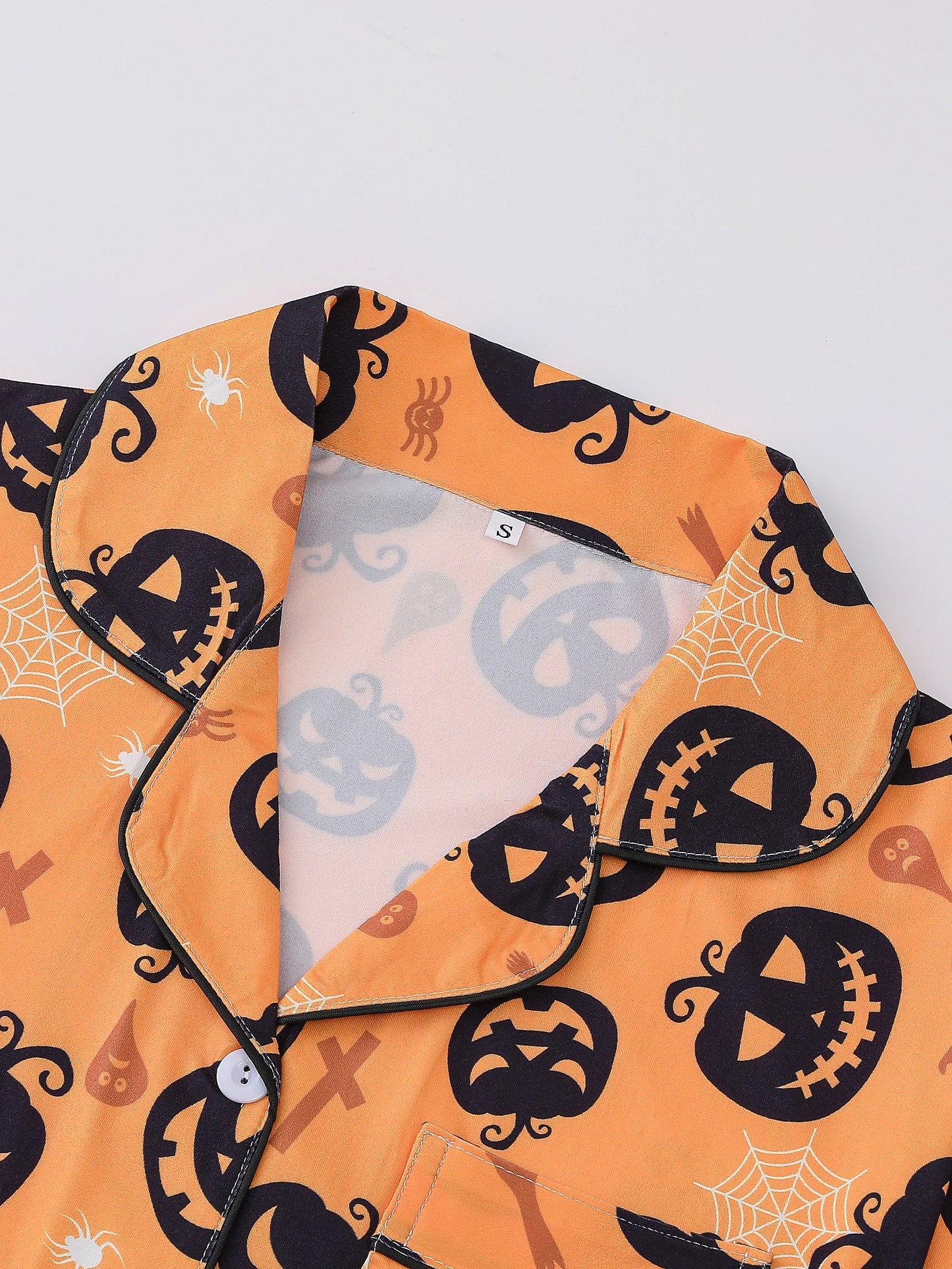 2024 Halloween Pumpkin & Bat Print Women's Pajama Set | Comfortable Sleepwear