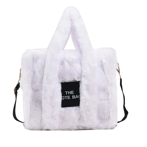 2024 Winter Fur Tote Bag For Women Luxury Handbag