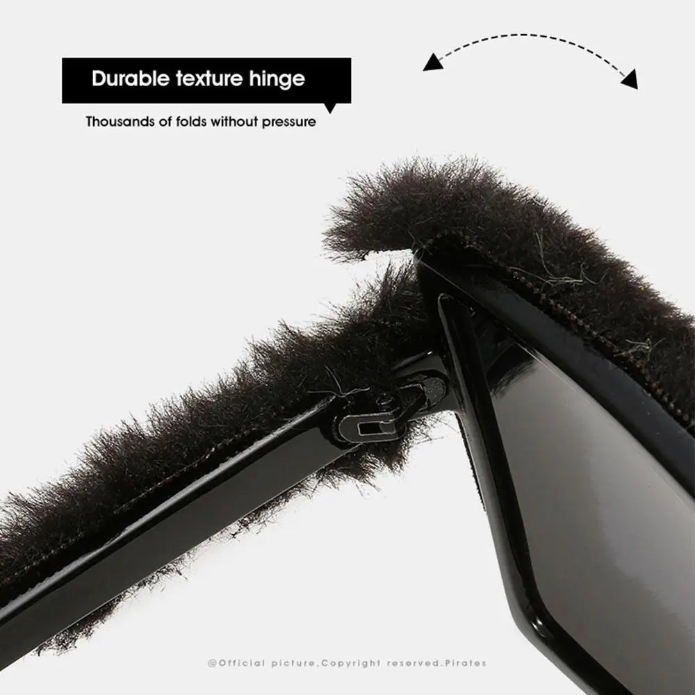 Plush Sunglasses - Soft Fluffy Winter Shades