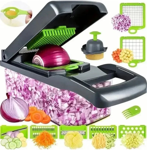 Multifunctional Vegetable Slicer & Dicer, 14/16-in-1 Kitchen Food Chopper with Handle 2025