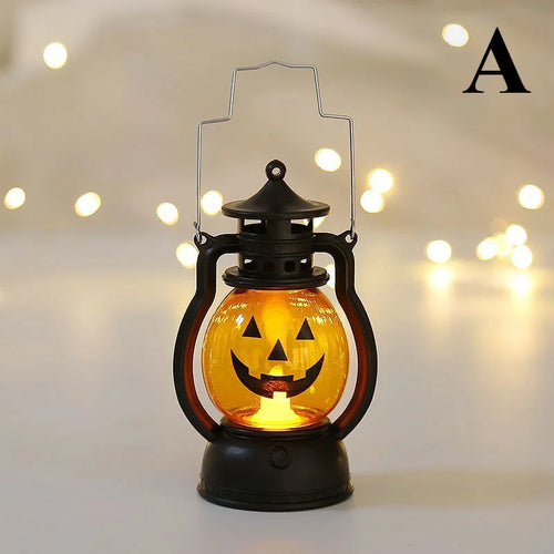 1-10PCS Halloween Ghost Face Pumpkin Lamp Portable Pumpkin Lamp Skull