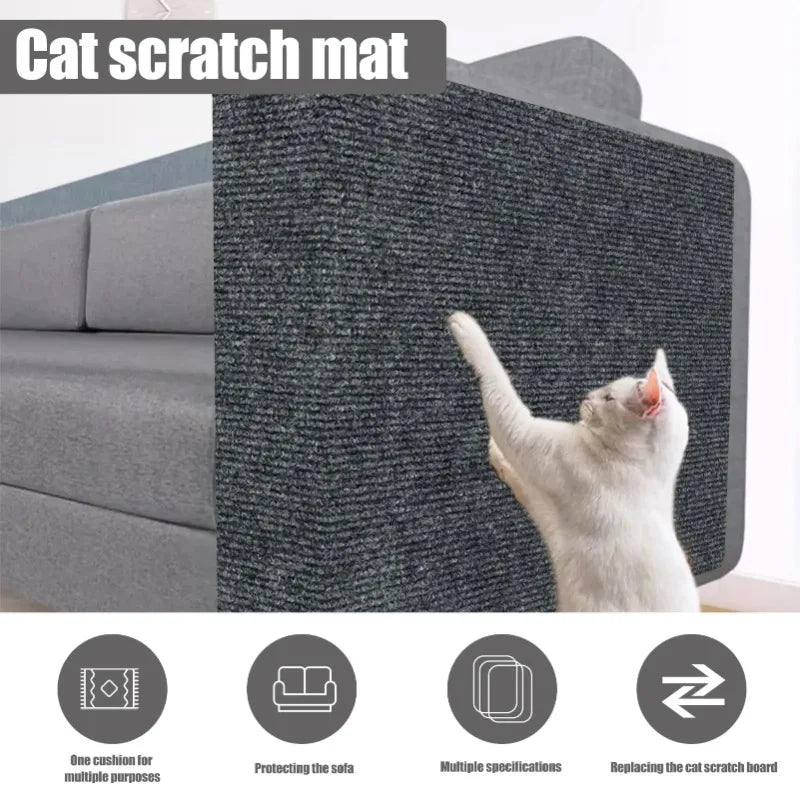 Trimmable Anti-Scratch Cat Climbing Mat with Adhesive Backing for Walls and Furniture