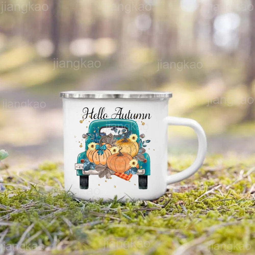 2025 It's Fall Y'all Pumpkin Print Mug Coffee Cup Thanksgiving / Halloween Party Juice