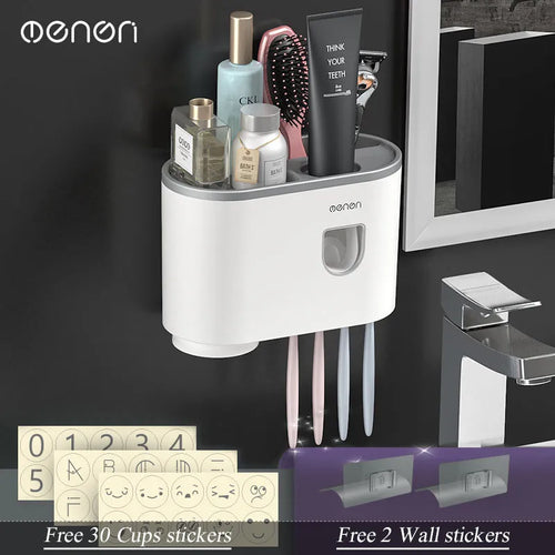 MENGNI-Magnetic Adsorption Inverted Toothbrush Holder Wall -Automatic 2024