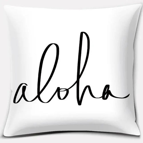 Black and White English Sentence Square Home Decoration Pillowcase