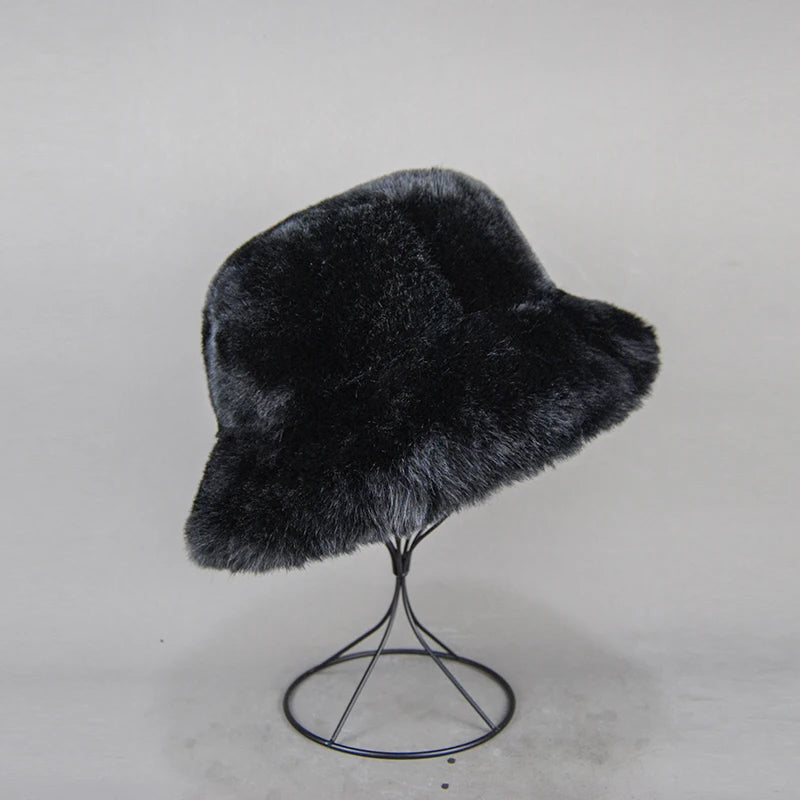 2024 New Rabbit Fur Faux Hats / Women Winter Hat Cotton