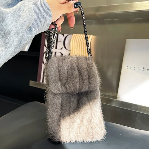 2024 Real Mink Fur Crossbody Bag | Women's Phone & Shoulder Bag