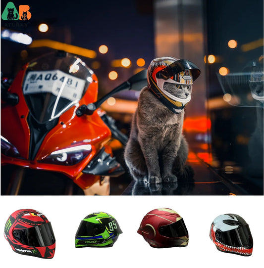 Cute Pet Motorcycle Helmet for Small Dogs and Cats