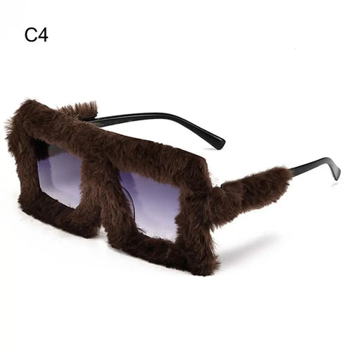 Plush Sunglasses - Soft Fluffy Winter Shades