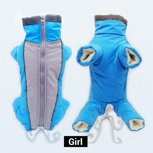 Winter Overalls for Dogs Warm Waterproof Pet Jumpsuit Trousers Male/