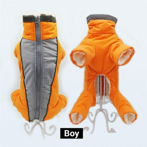 Winter Overalls for Dogs Warm Waterproof Pet Jumpsuit Trousers Male/