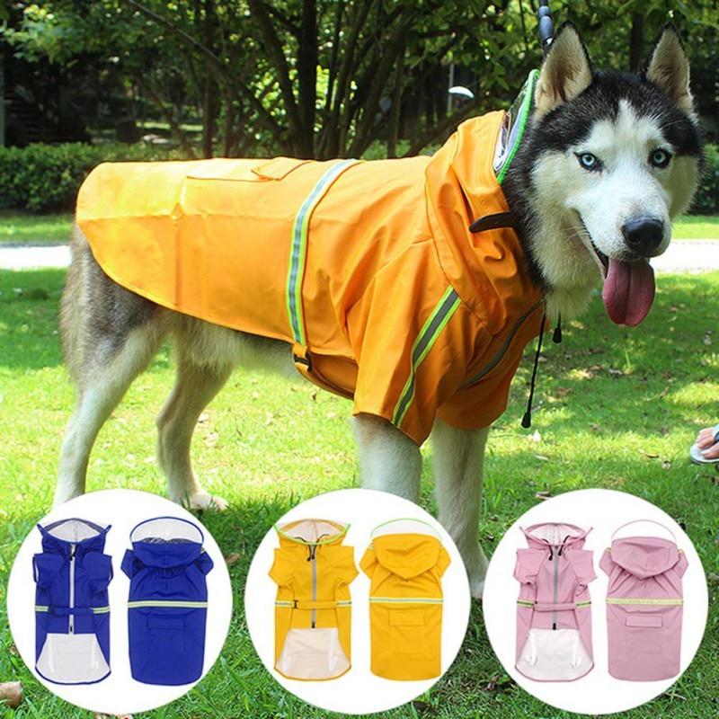 Pet Dog Raincoats Reflective Small Large Dogs Rain Coat Waterproof